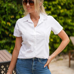 Nadorine Women's Button Down Shirts Short Sleeve Shirts