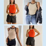 Nadorine 2 Pack Tank Tops Sleeveless Ribbed Shirts