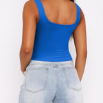 Nadorine Square Neck Sleeveless Crop Tops