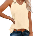 Nadorine Women Summer Tops Cute Tank Tops V Neck 2024 Trendy Fashion Sleeveless Shirts