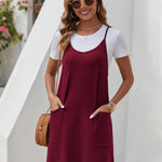 Nadorine Spaghetti Strap Dress Casual V Neck Beach Dress (DE Only)