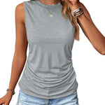 Nadorine Ruched Tank Tops Dressy Casual Shirts