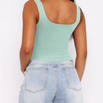 Nadorine Square Neck Sleeveless Crop Tops