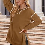 Nadorine Women's Oversized Sweatshirts Hoodies Side Zipper Pullover