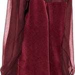 Womens V Neck Button Down Shirts Satin Silk Blouse Mesh Long Sleeve Casual Work Tops - Nadorine (Us Only)