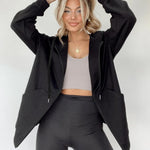 Nadorine Lightweight Hoodies Full Zip Up Oversized Sweatshirts