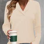 Nadorine Sweaters for Women Long Sleeve Shirts V Neck Knit Pullover