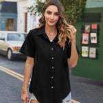 Nadorine Blouse Women's Casual Short Sleeve Shirt (DE Only)