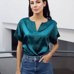 Satin Silk Blouse Tops - Nadorine (Us Only)