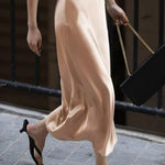 Nadorine Satin Skirt Long High-Waisted Skirt Elegant Silk Midi Skirt (DE Only)