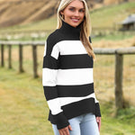 Nadorine Pullover Women's Turtleneck Elegant Long Sleeve Jumper