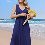 Nadorine Casual Dress Sleeveless Midi Swing Tank Sundress