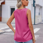 Nadorine Women's Satin Tank Top Sleeveless Blouse