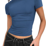 Zeagoo Women's T-Shirt Crew Neck Short Sleeve Crop Tops (DE Only)