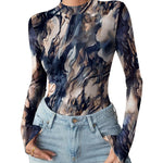 Fashion Slim Fit Mesh Long Sleeve Underwear T-shirt (US Only)