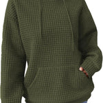 Nadorine Hoodie Oversize Hoodie Casual Waffle Pullover (DE Only)