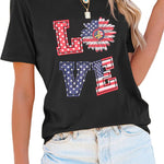 Nadorine Flag Shirts Short Sleeve Patriotic Shirt 4th of July Tee