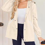 Nadorine Rain Jacket Women Lightweight Waterproof Hooded Zip Raincoat