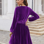 Nadorine Women's Elegant Velvet Dress Winter Dress (DE Only)