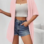 Nadorine Short Sleeve Crochet Kimonos Open Front Cover Ups