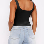 Nadorine Square Neck Sleeveless Crop Tops