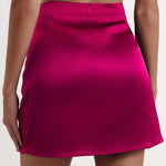 Nadorine Women's Satin Skirt Elastic Waist A Line Skirts