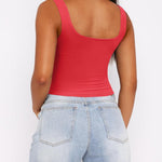 Nadorine Square Neck Sleeveless Crop Tops