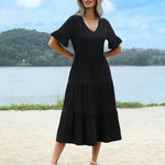 Nadorine Summer Dresses Midi Tiered Casual Dress