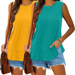 Nadorine 2 Pack Tank Tops Sleeveless Basic Shirts