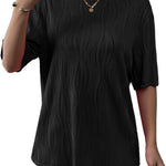 Zeagoo Womens Oversized T-Shirt Summer Casual Tops Short Sleeve Textured Shirts Fashion Loose Fit Tee Tops 2024