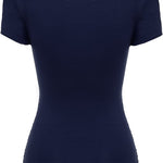 Nadorine Cross-Front V Neck Ruched Short Sleeve Blouses