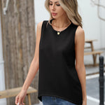 Nadorine Sweater Vest Women Crew Neck Sleeveless Tank Tops