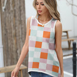 Nadorine Sweater Vest Women Crew Neck Sleeveless Tank Tops