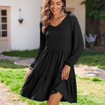 Nadorine Women's Long-Sleeve V-Neck Winter Dress (DE Only)