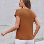 Nadorine Sleeveless Cape Sleeve Knit Ribbed Tank Tops