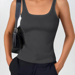 Nadorine 2 Packs Womens Ribbed Tank Tops Square Neck Tops