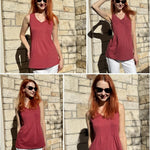 Zeagoo Women's Tank Top Sleeveless Tops V-Neck Blouse (DE Only)