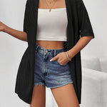 Nadorine Short Sleeve Crochet Kimonos Open Front Cover Ups
