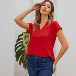 Nadorine Women's Blouses Elegant Chiffon T-Shirt (DE Only)