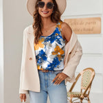 Nadorine Silk Satin Tank Tops Scoop Neck Sleeveless Tops