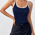 Nadorine 2 Packs Womens Ribbed Tank Tops Square Neck Tops