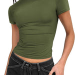 Zeagoo Women's T-Shirt Crew Neck Short Sleeve Crop Tops (DE Only)