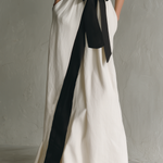 Women's Minimalist Color-block Belted Stand-collar Sleeveless Maxi Dress