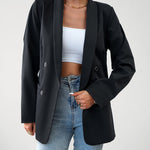 Nadorine Casual Blazers Double Breasted Long Sleeve Work Office Blazer Jacket