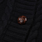 Hooded Fleece Lined Sweater Cardigan Button Down Front Winter Coat