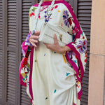 Elegant Printed Satin Loose Maxi Robe