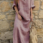 Casual College Striped Patchwork V Neck One Step Skirt Dresses(3 Colors)