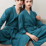 Comfortable Solid Bandage Thin Pajama Robe