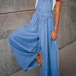 Margovil Pocketed Wide Leg Baggy Denim Overalls