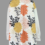 High-Low Long Sleeves Floral Printed Split-Joint Split-Side Lapel Blouses&Shirts Tops
